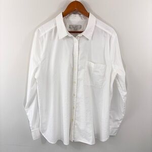 LOFT White Button-Up Blouse